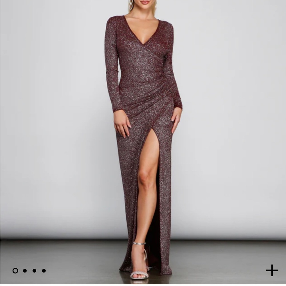 NWT - Karissa Glitter Knit Wrap Dress